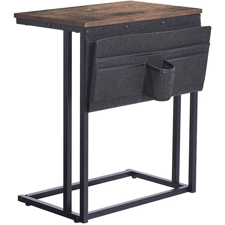 Simple C-shaped side table Vintage industrial laptop computer desk with felt storage bag
Simple C-shaped side table Vintage industrial laptop computer desk with felt storage bag