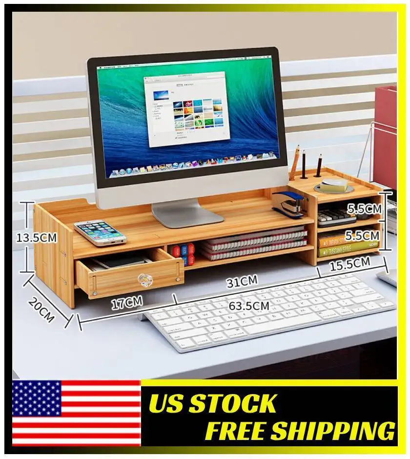 Wood Monitor Holder Stand PC Laptop Computer Screen Riser Desktop Office Storage
Wood Monitor Holder Stand PC Laptop Computer Screen Riser Desktop Office Storage