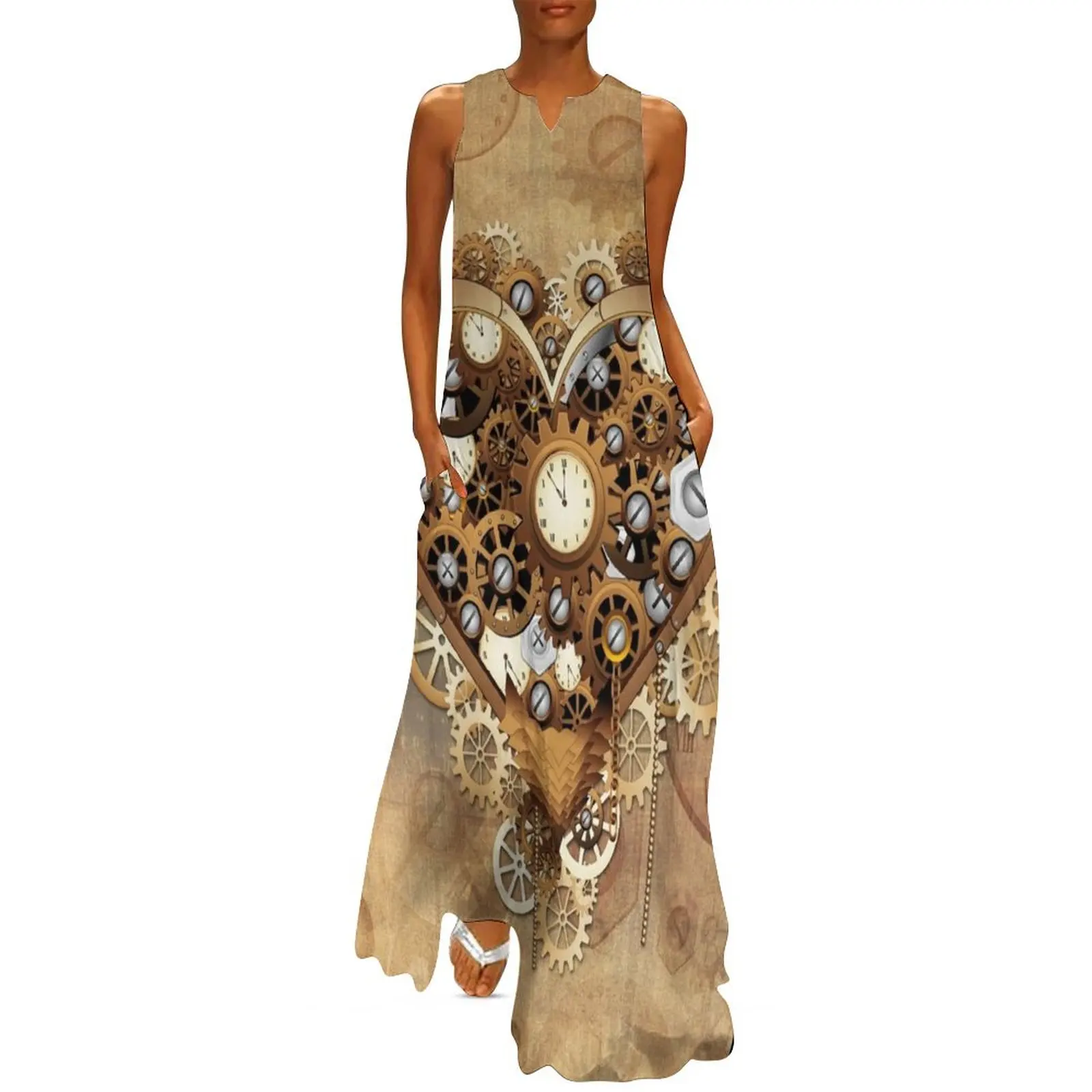 Heart Steampunk Love Retro Machine Long Dress summer woman dress 2024 Party dresses for women
Heart Steampunk Love Retro Machine Long Dress summer woman dress 2024 Party dresses for women