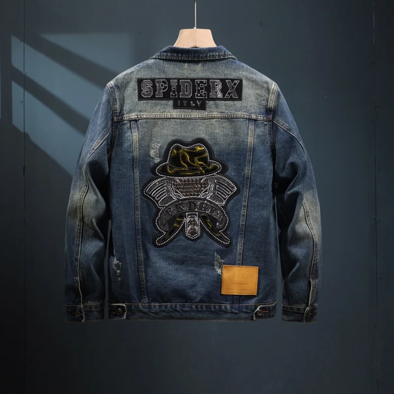 2024 New washed denim jacket men's street fashion embroidered casual handsome lapel retro nostalgic motorcycle clothes
2024 New washed denim jacket men's street fashion embroidered casual handsome lapel retro nostalgic motorcycle clothes