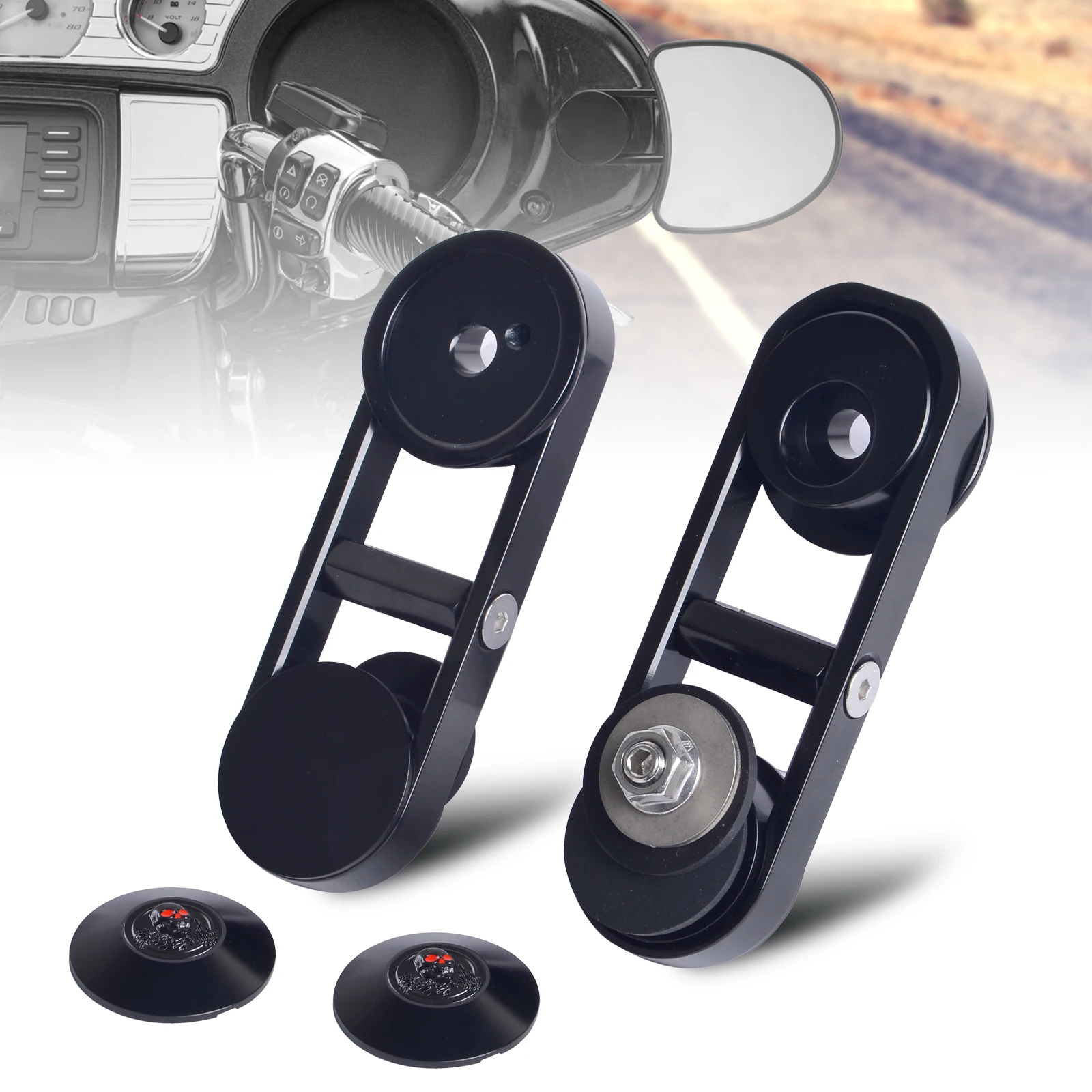 1 Pair Motorcycle Accessory 180° Adjustable Drop Mirror Relocators Mounts for Harley Touring Street Glide FLHX 2014-2022
1 Pair Motorcycle Accessory 180° Adjustable Drop Mirror Relocators Mounts for Harley Touring Street Glide FLHX 2014-2022