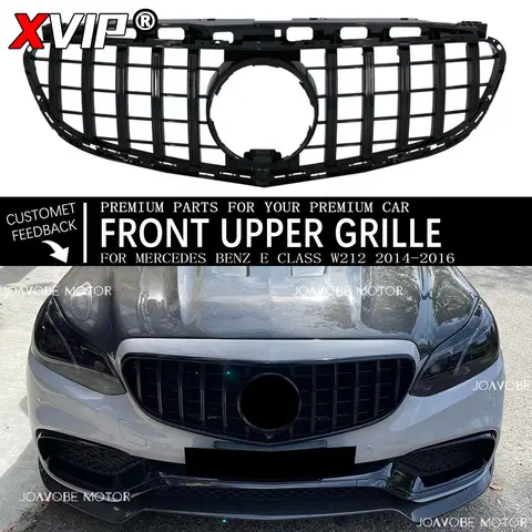 XVIP Glossy Black GTR Style Racing Grille For Mercedes Benz E-Class W212 4D 14-16 E200 E250 E300 E350 E400 E500 Car Accessories