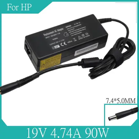 Fuente de alimentación del cargador del adaptador de CA de 19V 4.74A 90W para HP Elitebook 8460p 8440p 2540p 8470p 2560p 6930p 8560p 8540w 2570p 8540p 8570p