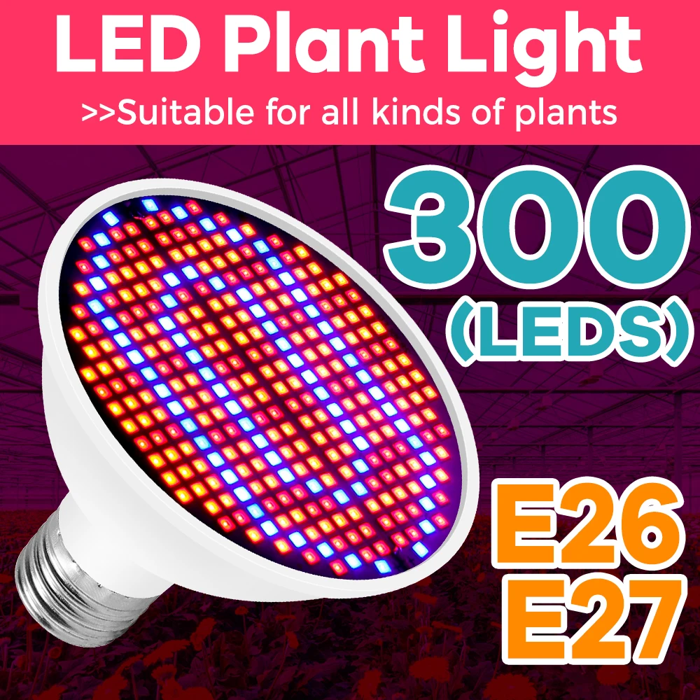 300W Plant Grow Light Full Spectrum LED Bulb E26/E27 Plant Fill Lamp Bulbs Greenhouse Tent Hydroponic Growth Lighting AC110/220V
300W Plant Grow Light Full Spectrum LED Bulb E26/E27 Plant Fill Lamp Bulbs Greenhouse Tent Hydroponic Growth Lighting AC110/220V