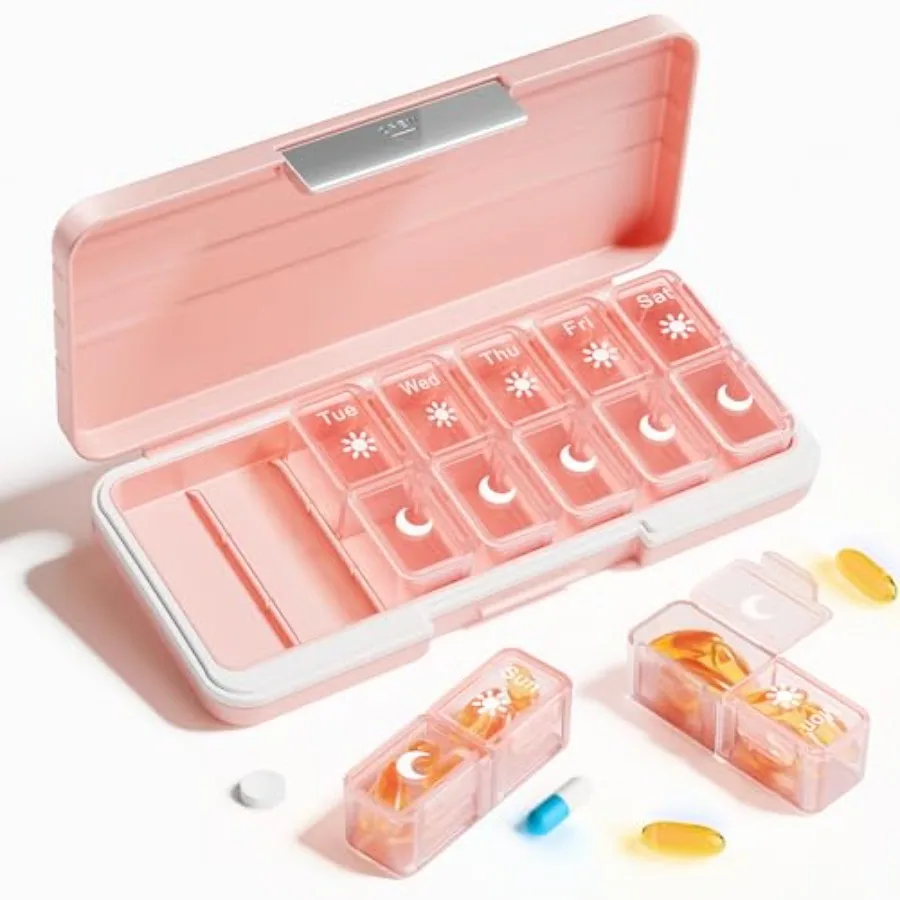 AM PM Pill Organizer 2 Times A Day, 7 Day Pill Weekly Pill Organizer Travel wit Separate Container, Portable Daily Medicine Pla
AM PM Pill Organizer 2 Times A Day, 7 Day Pill Weekly Pill Organizer Travel wit Separate Container, Portable Daily Medicine Pla