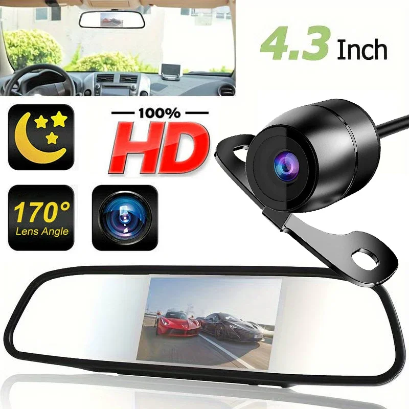 HD Reversing Camera & 4.3'' Display Monitor Night Vision Reverse Backup Camera Parking Assistance - Full Set
HD Reversing Camera & 4.3'' Display Monitor Night Vision Reverse Backup Camera Parking Assistance - Full Set