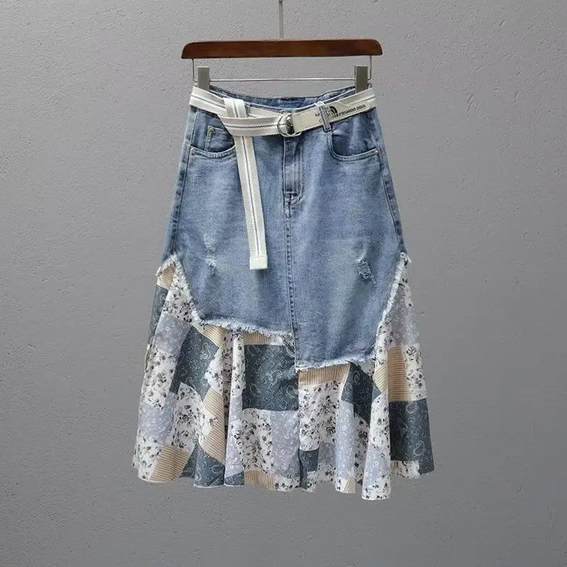 Women's Autumn Spring Half-body Skirt Cowboy Splicing High Waist Mid-length Vintage Casual Designed Fashion New Versatile Skinny
Women's Autumn Spring Half-body Skirt Cowboy Splicing High Waist Mid-length Vintage Casual Designed Fashion New Versatile Skinny