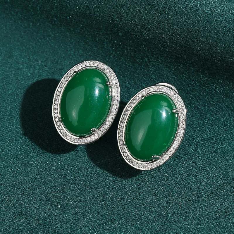 Vintage Green Agate Oval Earrings Blue Glazed Cat Eye Turquoise Jewelry For Woman Luxury Gold Plated High Quality Wedding Gift
Vintage Green Agate Oval Earrings Blue Glazed Cat Eye Turquoise Jewelry For Woman Luxury Gold Plated High Quality Wedding Gift