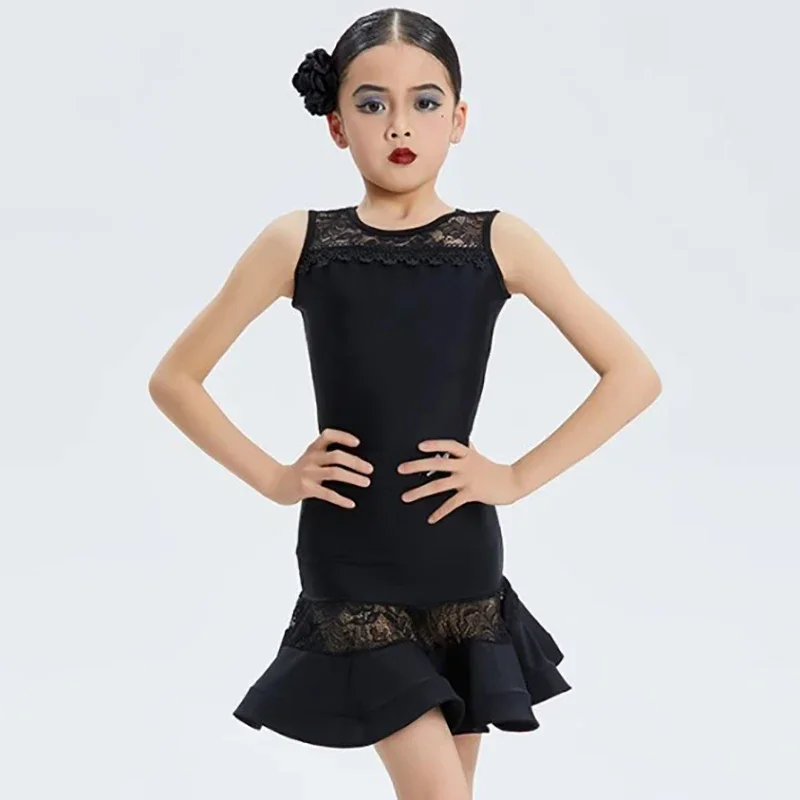 Kids Girls Sleeveless Lace Latin Dance Dress Fishbone Skirt Ballroom Rumba Dancewear Training Chacha Performance Costumes
Kids Girls Sleeveless Lace Latin Dance Dress Fishbone Skirt Ballroom Rumba Dancewear Training Chacha Performance Costumes