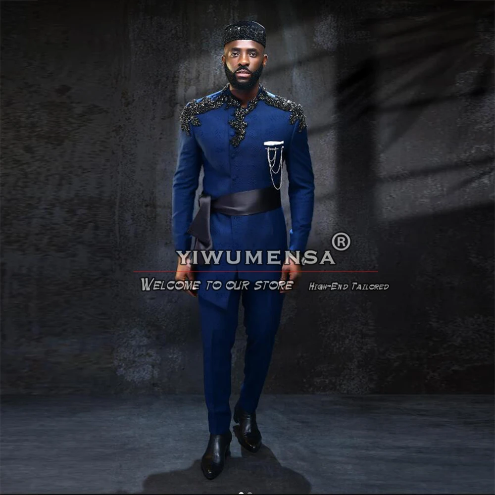 Africans Black Beaded Appliques Suit Man For Wedding Single Breasted Jacket Pants 2 Pieces Groom Men's Tuxedos Traje De Hombre
Africans Black Beaded Appliques Suit Man For Wedding Single Breasted Jacket Pants 2 Pieces Groom Men's Tuxedos Traje De Hombre