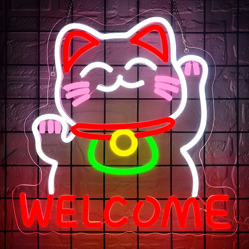 Welcome Cat Neon Sign for Wall Decor Lucky Cat Neon Light for Man Cave Store Shop Bar Restaurant Commercial Street Birthday Gift
Welcome Cat Neon Sign for Wall Decor Lucky Cat Neon Light for Man Cave Store Shop Bar Restaurant Commercial Street Birthday Gift