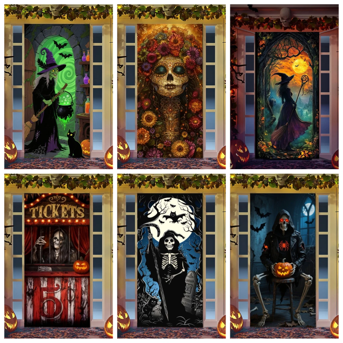 2D flat 1 Halloween skeleton toilet polyester door banner - Terrifying bathroom scene, suitable for home decoration
2D flat 1 Halloween skeleton toilet polyester door banner - Terrifying bathroom scene, suitable for home decoration