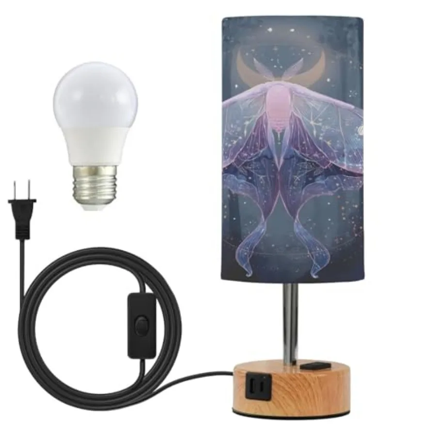 Bedside Table Lamp Enchanted Moon Moth Forest Touch Lamp for Bedroom 3 Way Dimmable Nightstand with USB Charging Ports Living R
Bedside Table Lamp Enchanted Moon Moth Forest Touch Lamp for Bedroom 3 Way Dimmable Nightstand with USB Charging Ports Living R
