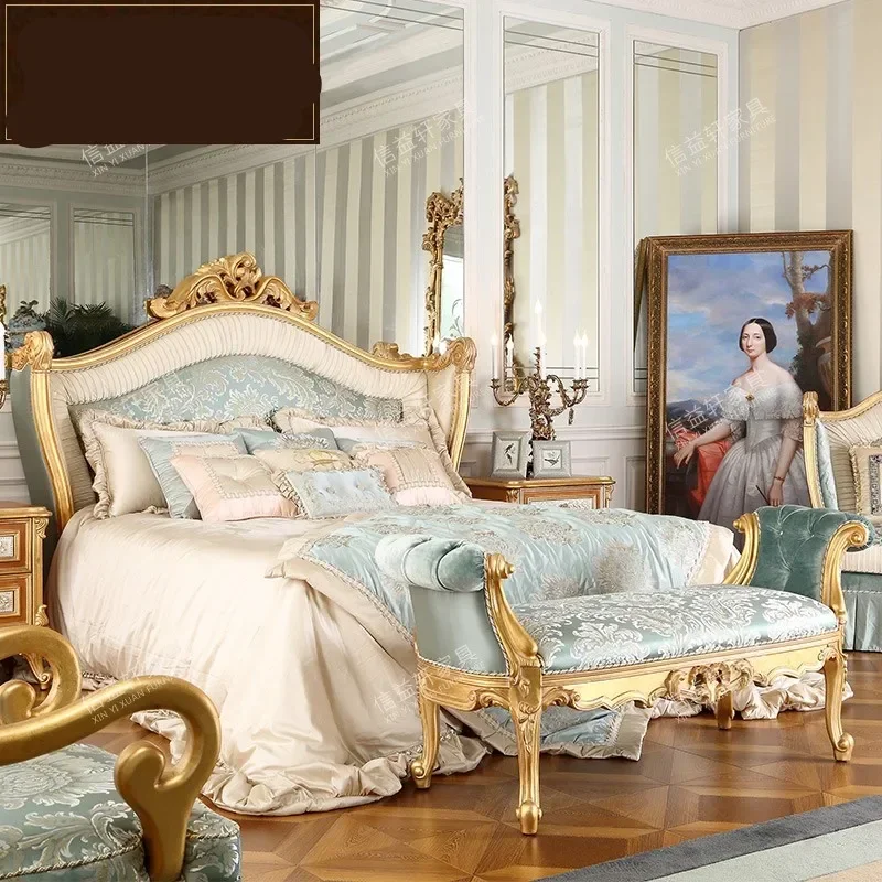 European-style solid wood carved cloth soft bed master bedroom French double villa bedroom wedding bed
European-style solid wood carved cloth soft bed master bedroom French double villa bedroom wedding bed