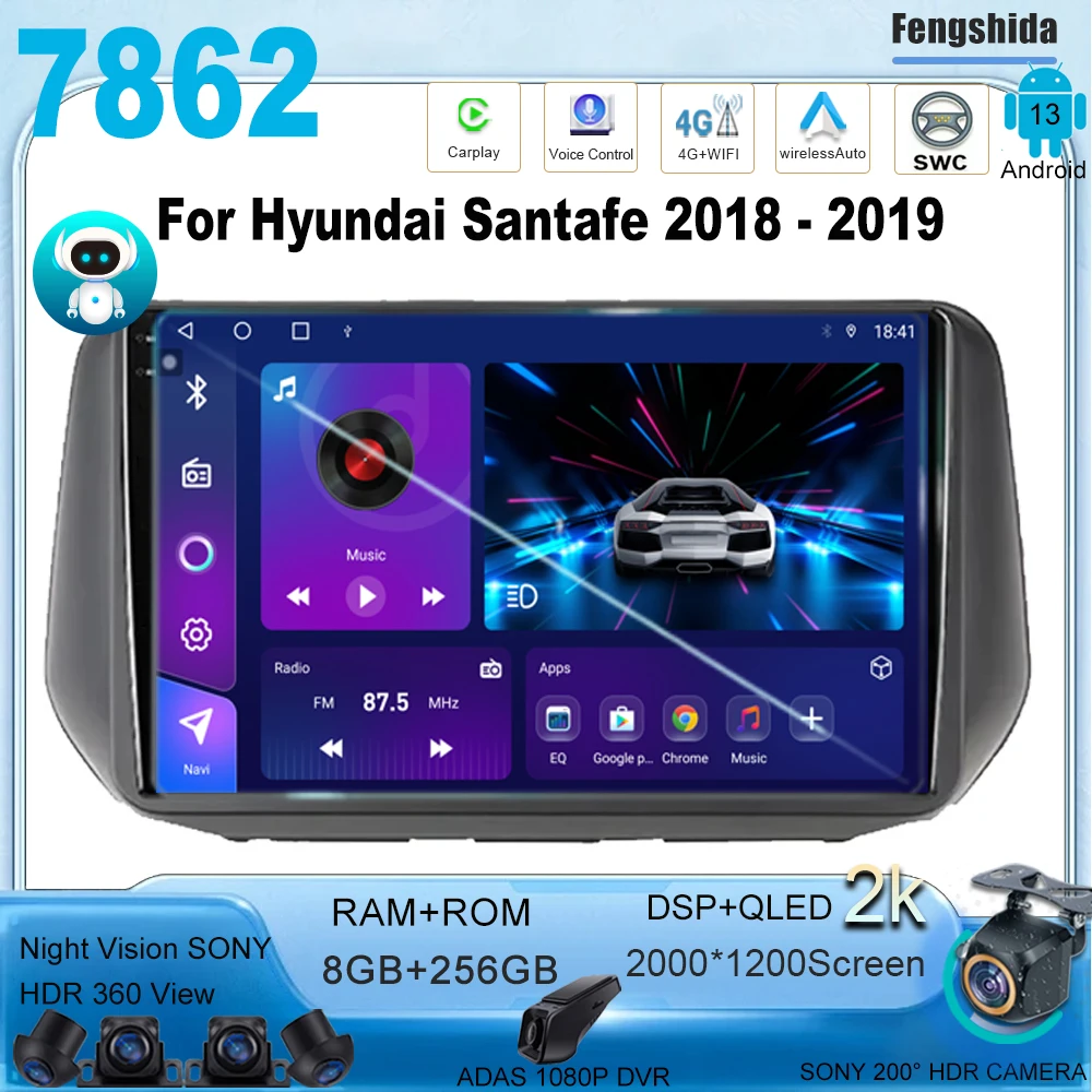 Автомагнитола на Android для Hyundai Santafe 2018-2019, Автомобильная Мультимедийная система, плеер для Carplay, Авторадио с GPS-навигацией, 4G DSP, без 2din, DVD
Автомагнитола на Android для Hyundai Santafe 2018-2019, Автомобильная Мультимедийная система, плеер для Carplay, Авторадио с GPS-навигацией, 4G DSP, без 2din, DVD