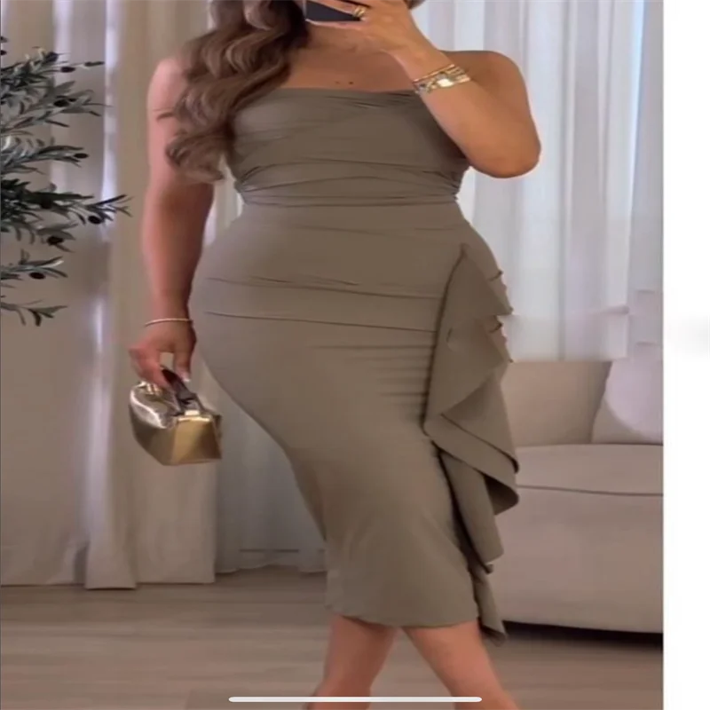 Summer new European and American style suit elastic tube top jumpsuit women's high waist hip skirt
Summer new European and American style suit elastic tube top jumpsuit women's high waist hip skirt