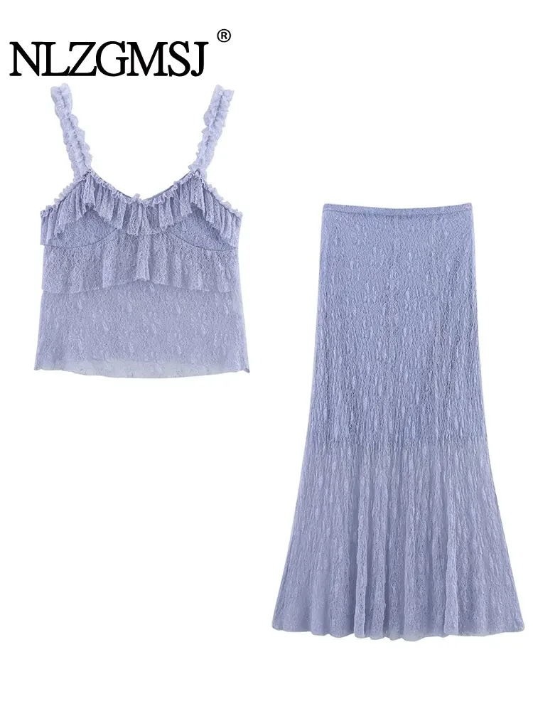 Лето 2022, элегантная юбка-миди, комплект из 2 предметов для женщин, модные кружевные короткие топы, женские костюмы, повседневная женская одежда
Лето 2022, элегантная юбка-миди, комплект из 2 предметов для женщин, модные кружевные короткие топы, женские костюмы, повседневная женская одежда