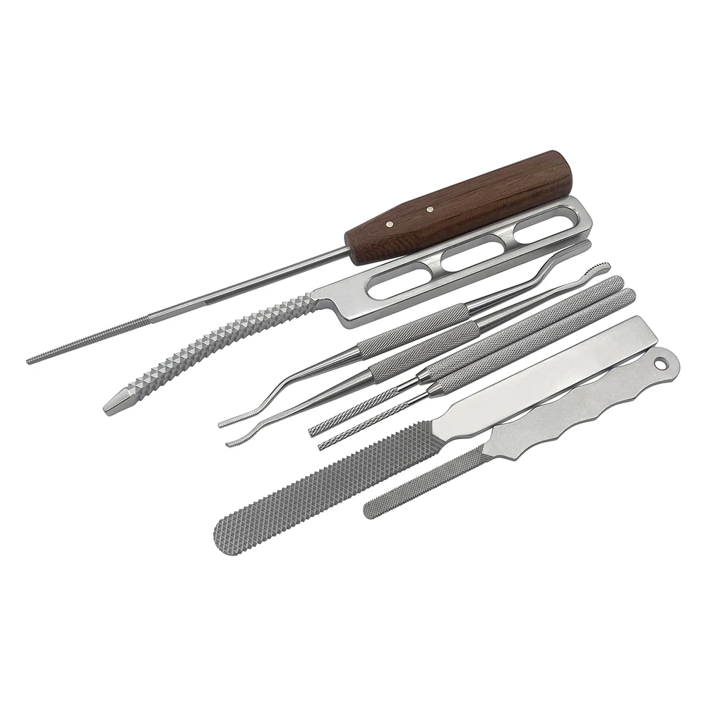 Pet Surgical Joint Bone File Round/ Flat Handle Stainless Steel Veterinary Orthopedic Instrument for Bone Joint Operation
Pet Surgical Joint Bone File Round/ Flat Handle Stainless Steel Veterinary Orthopedic Instrument for Bone Joint Operation