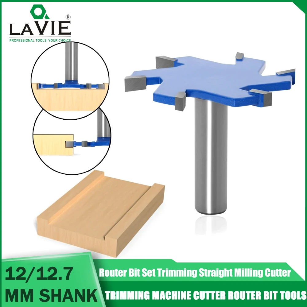 LAVIE 1PC 1/2" 12mm shank 6 Edge T Type Slotting Cutter Woodworking Tool Router Bits For Wood Industrial Grade Milling Cutter
LAVIE 1PC 1/2" 12mm shank 6 Edge T Type Slotting Cutter Woodworking Tool Router Bits For Wood Industrial Grade Milling Cutter