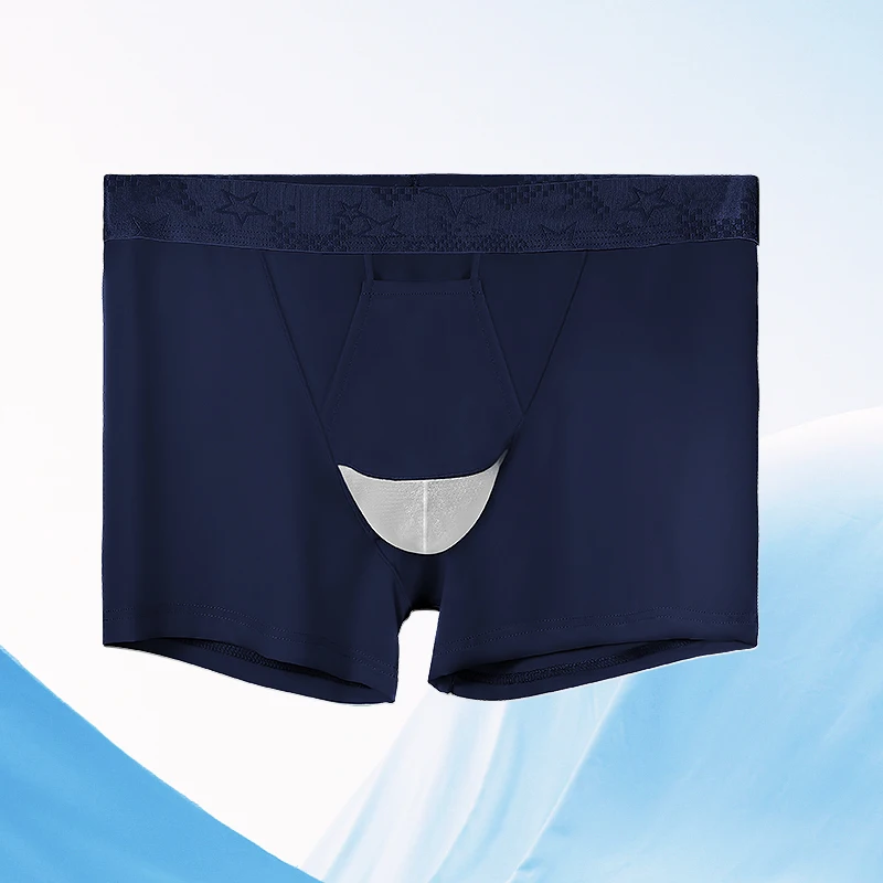 5PC Spermatic vein underwear, men's ice silk, summer thin style, men's scrotal support, gun-bullet split, curved, flat shorts
5PC Spermatic vein underwear, men's ice silk, summer thin style, men's scrotal support, gun-bullet split, curved, flat shorts