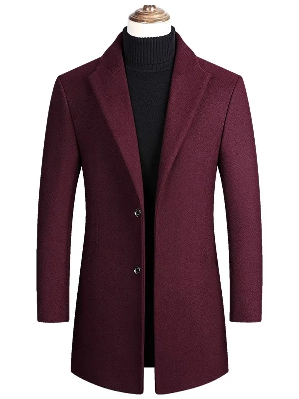 High-End Woolen Coat for Middle-Aged And Elderly Men Burgundy Color Casual Slim-Fit Mid-Length Men's Fashion Winter Outerwear
High-End Woolen Coat for Middle-Aged And Elderly Men Burgundy Color Casual Slim-Fit Mid-Length Men's Fashion Winter Outerwear