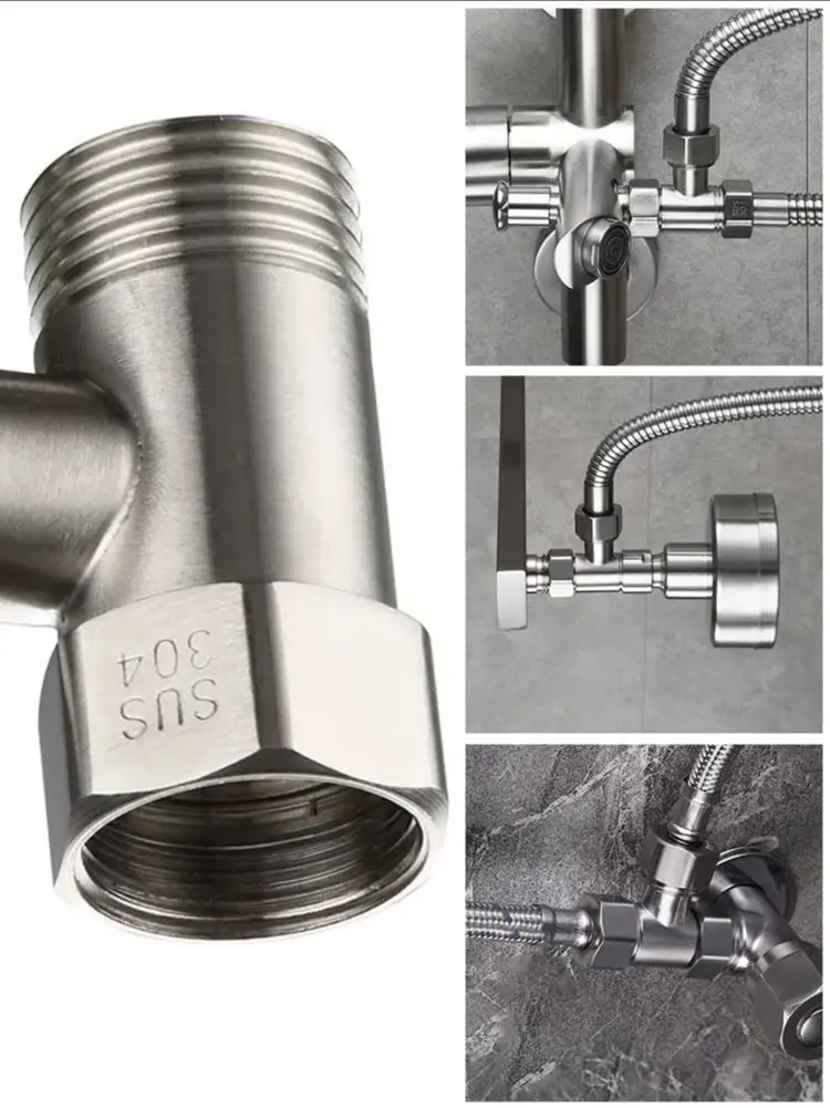 1pc Stainless Steel Diverter Valve T-shape 3 Fitting For Connecting Angle Valve Hose Faucet Shower G1/2 Inch Thread Connector
1pc Stainless Steel Diverter Valve T-shape 3 Fitting For Connecting Angle Valve Hose Faucet Shower G1/2 Inch Thread Connector