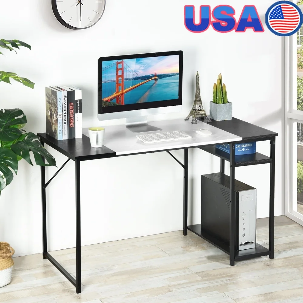 Compact Writing Desk with 2 Shelves Industrial Style Laptop Table Home Office Study Room Easy Assembly
Compact Writing Desk with 2 Shelves Industrial Style Laptop Table Home Office Study Room Easy Assembly