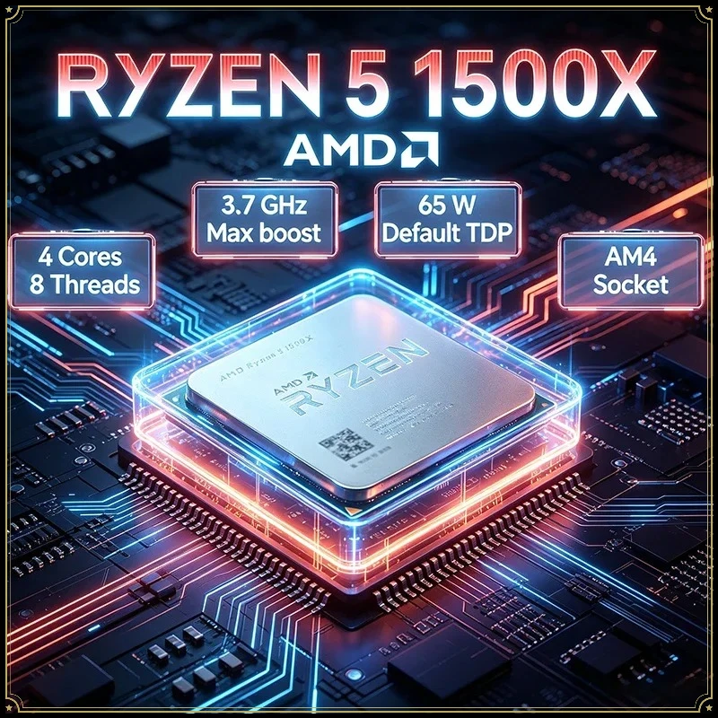 AMD Socket AM4 Ryzen 5 1500X R5 1500X 3.5 GHz Quad-Core Eight-Therads CPU Processor L3=16M 65W YD150XBBM4GAE
AMD Socket AM4 Ryzen 5 1500X R5 1500X 3.5 GHz Quad-Core Eight-Therads CPU Processor L3=16M 65W YD150XBBM4GAE