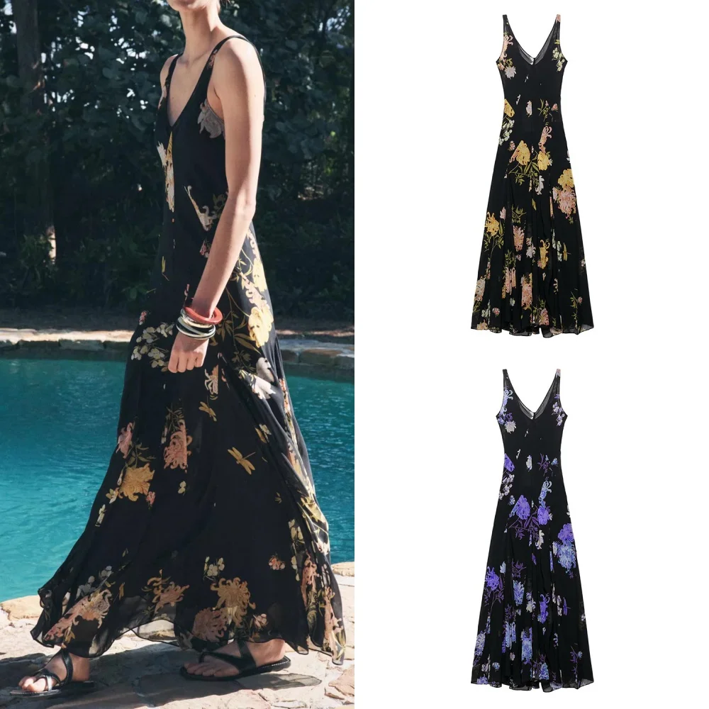 2025 Women's Summer New Fashion Temperament Slim Holiday Style Print Sleeveless V-neck Long Dress Women
2025 Women's Summer New Fashion Temperament Slim Holiday Style Print Sleeveless V-neck Long Dress Women