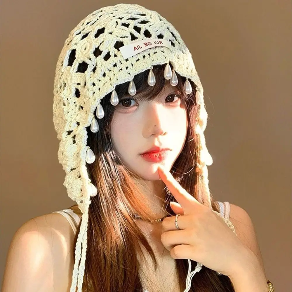Korean Handmade Crochet Tassels Cap Hollow Y2k Knitted Beanies Caps Sweet Pearls Weave Basin Hats Streetwear
Korean Handmade Crochet Tassels Cap Hollow Y2k Knitted Beanies Caps Sweet Pearls Weave Basin Hats Streetwear