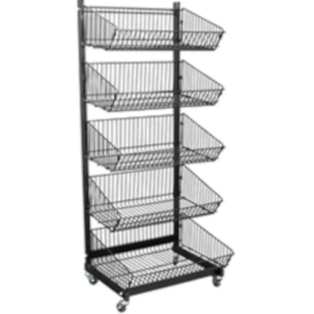 Organizer 5 Basket Utility Cart Merchandiser Metal Wire Fruit and Vegetable Storage Rack with Wheel Black
Organizer 5 Basket Utility Cart Merchandiser Metal Wire Fruit and Vegetable Storage Rack with Wheel Black