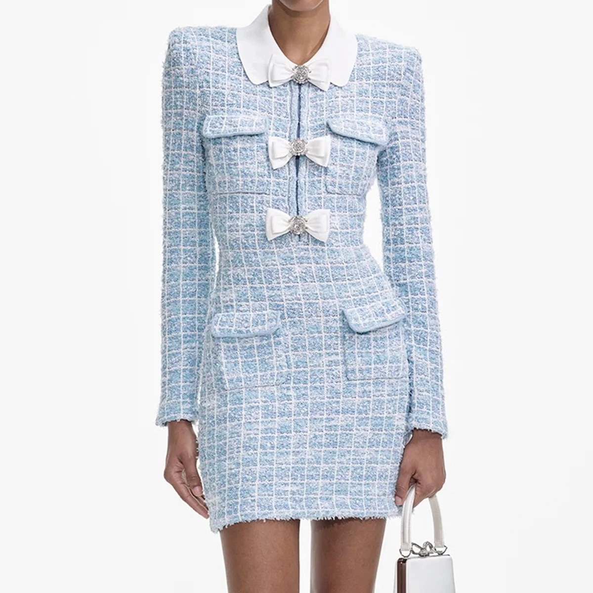 High Quality New Fashionable Small Fragrant Style Elastic Knitted Diamond Button Butterfly Knot Slim Fit Hip Hugging Women Dress
High Quality New Fashionable Small Fragrant Style Elastic Knitted Diamond Button Butterfly Knot Slim Fit Hip Hugging Women Dress