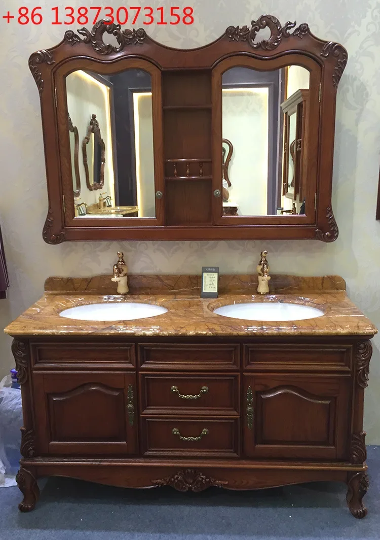European bathroom cabinet solid wood carving flower bathroom cabinet oak antique washbasin cabinet combination, toilet
European bathroom cabinet solid wood carving flower bathroom cabinet oak antique washbasin cabinet combination, toilet