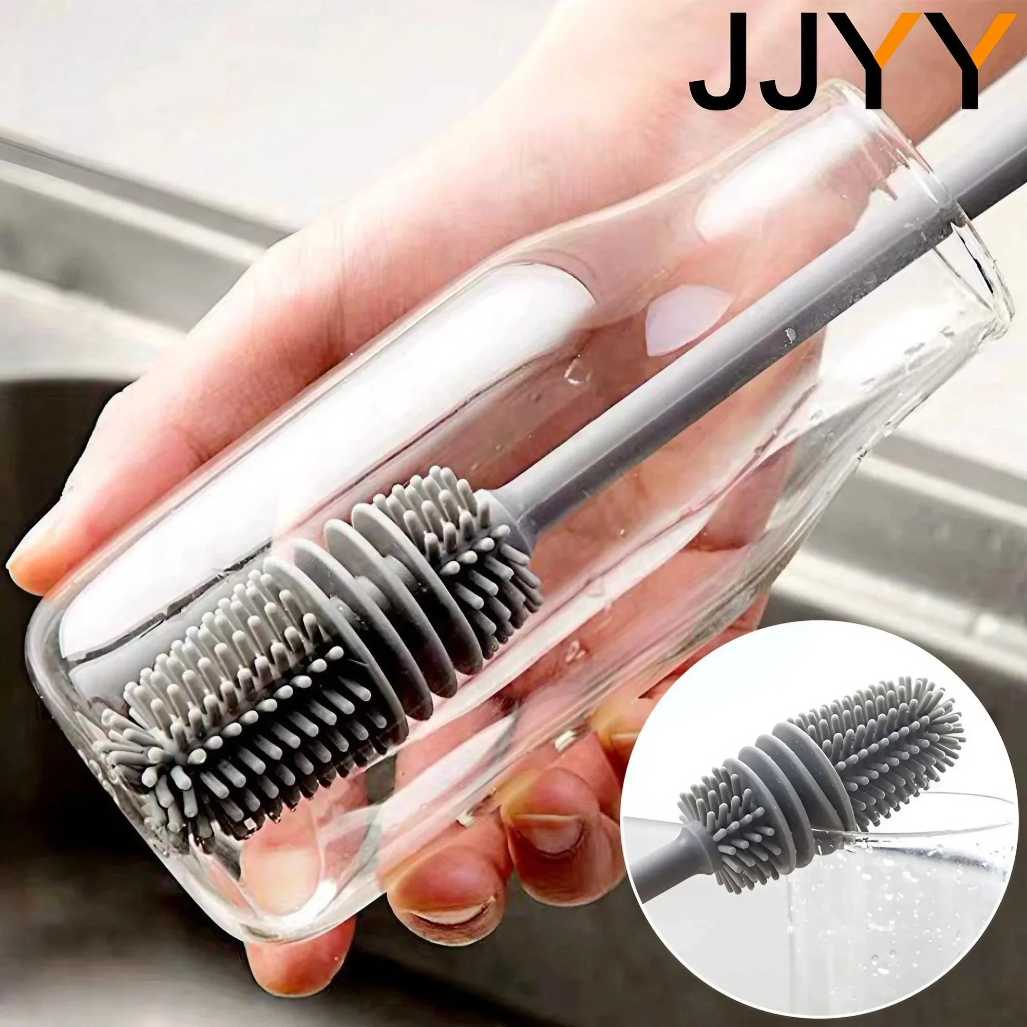 JJYY New Long Handle Baby Bottle Brush Glass Water Bottle Brush Non-toxic Kitchen Cleaning Tool
JJYY New Long Handle Baby Bottle Brush Glass Water Bottle Brush Non-toxic Kitchen Cleaning Tool