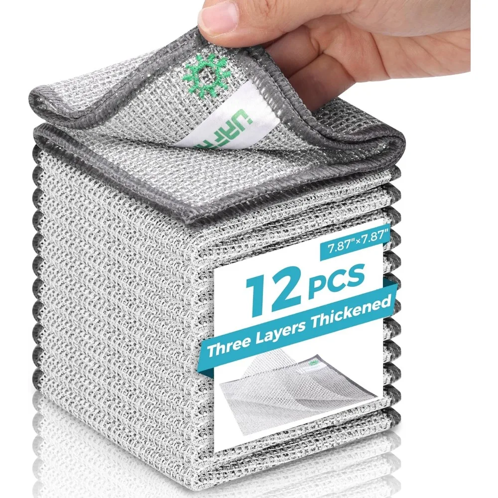 12 Pack Non Scratch Wire Dishcloth Fast Cleaning Multi Surface Safe 7.87x7.87
12 Pack Non Scratch Wire Dishcloth Fast Cleaning Multi Surface Safe 7.87x7.87