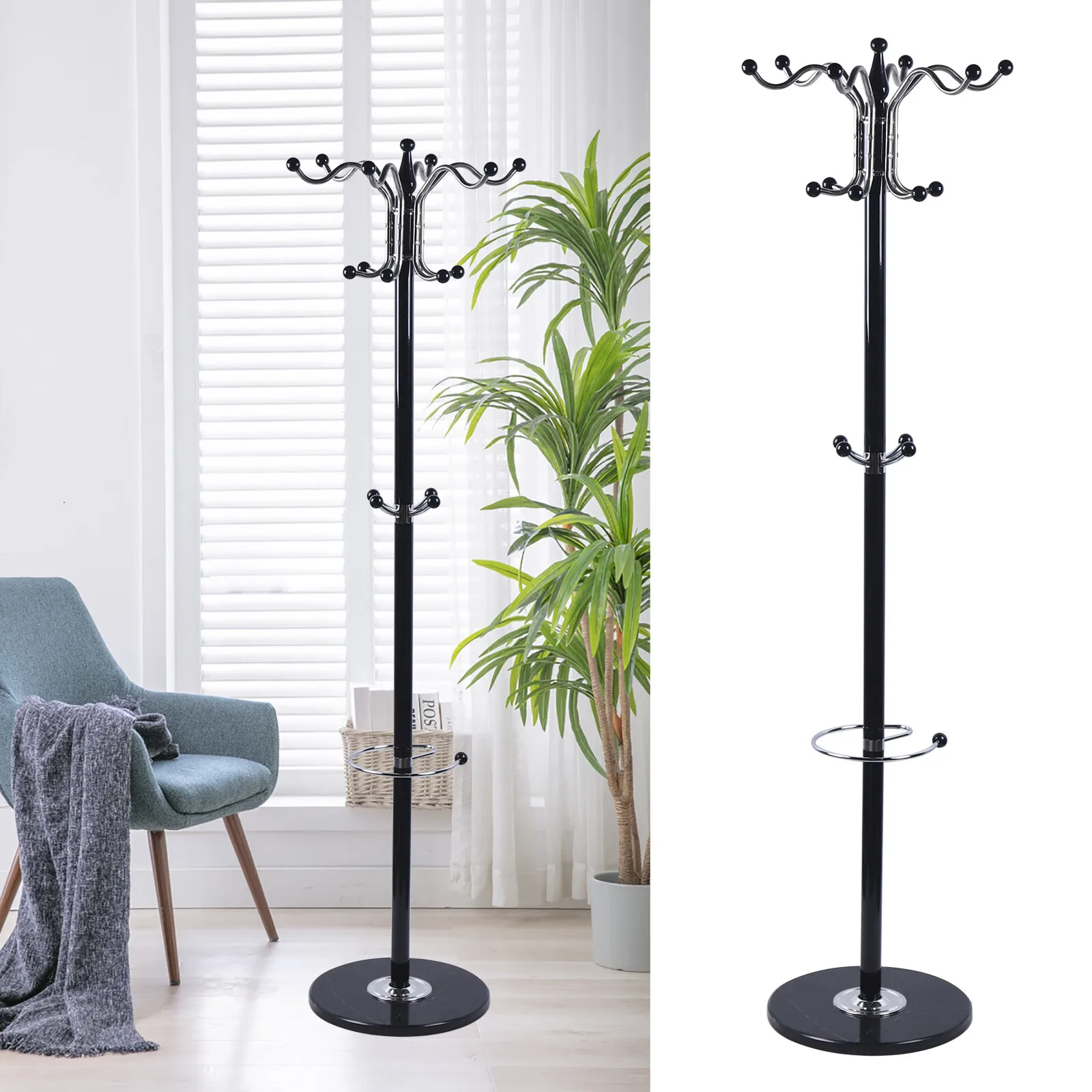 170cm 16 Hooks Metal Coat Rack Clothes Hat Bag Hanger Tree Stand Umbrella Holder
170cm 16 Hooks Metal Coat Rack Clothes Hat Bag Hanger Tree Stand Umbrella Holder