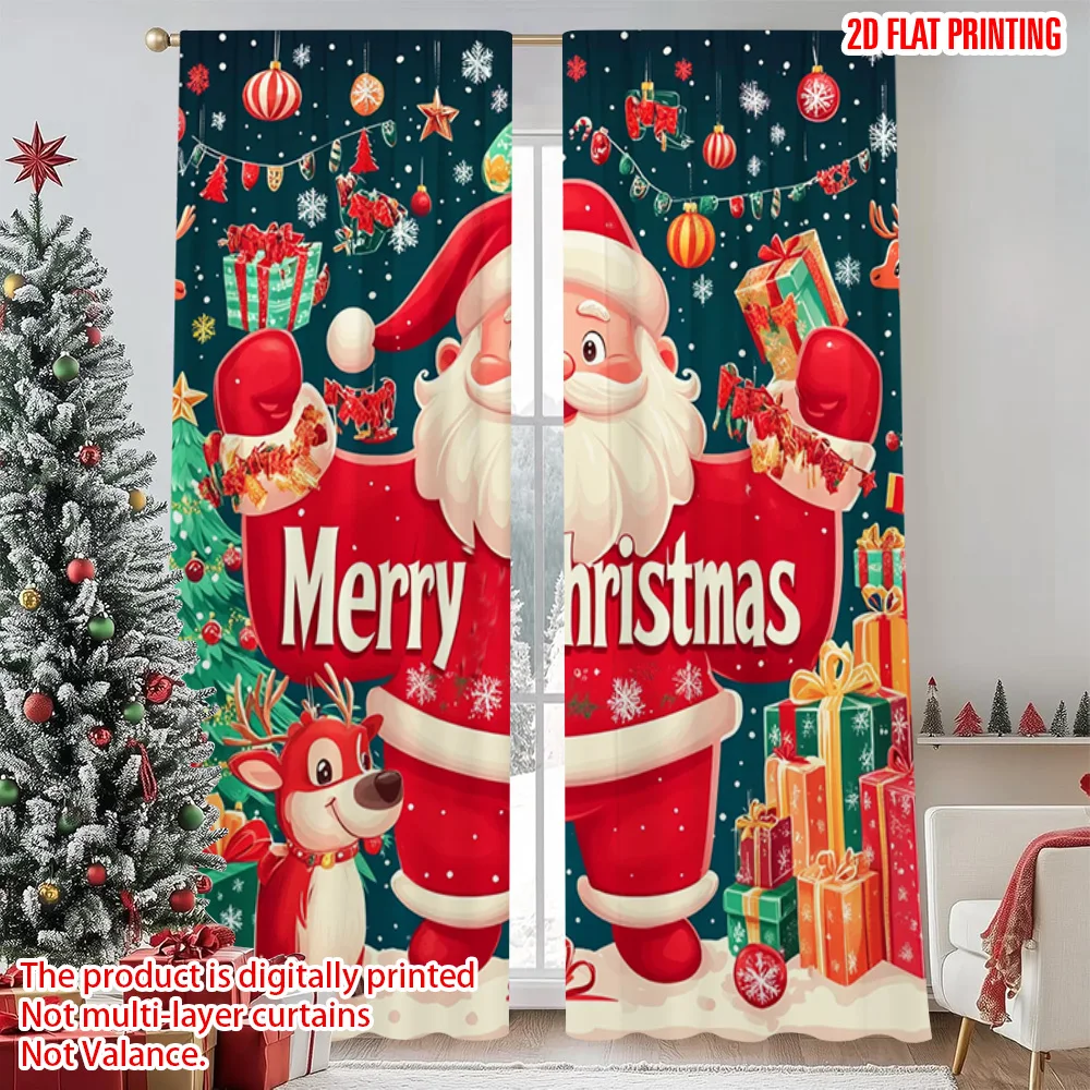 2pcs 2D flat printing Merry Christmas Popular Window Curtains Santa Claus_ reindeer_ snowflakes_ Machine Washable Polyester
2pcs 2D flat printing Merry Christmas Popular Window Curtains Santa Claus_ reindeer_ snowflakes_ Machine Washable Polyester