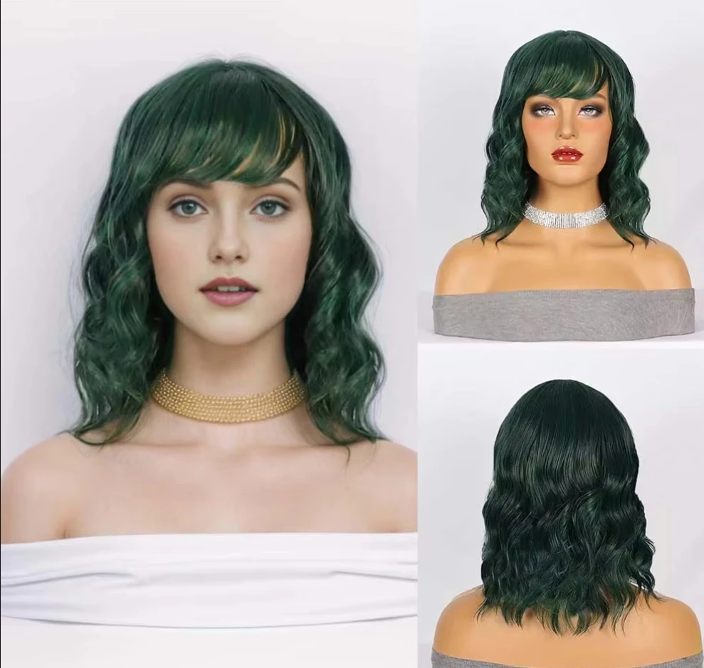 Synthetic Green Medium Long Body Wave Wig with Bangs Realistic Wigs for Women Cosplay Daily Wear Fake Hair
Synthetic Green Medium Long Body Wave Wig with Bangs Realistic Wigs for Women Cosplay Daily Wear Fake Hair