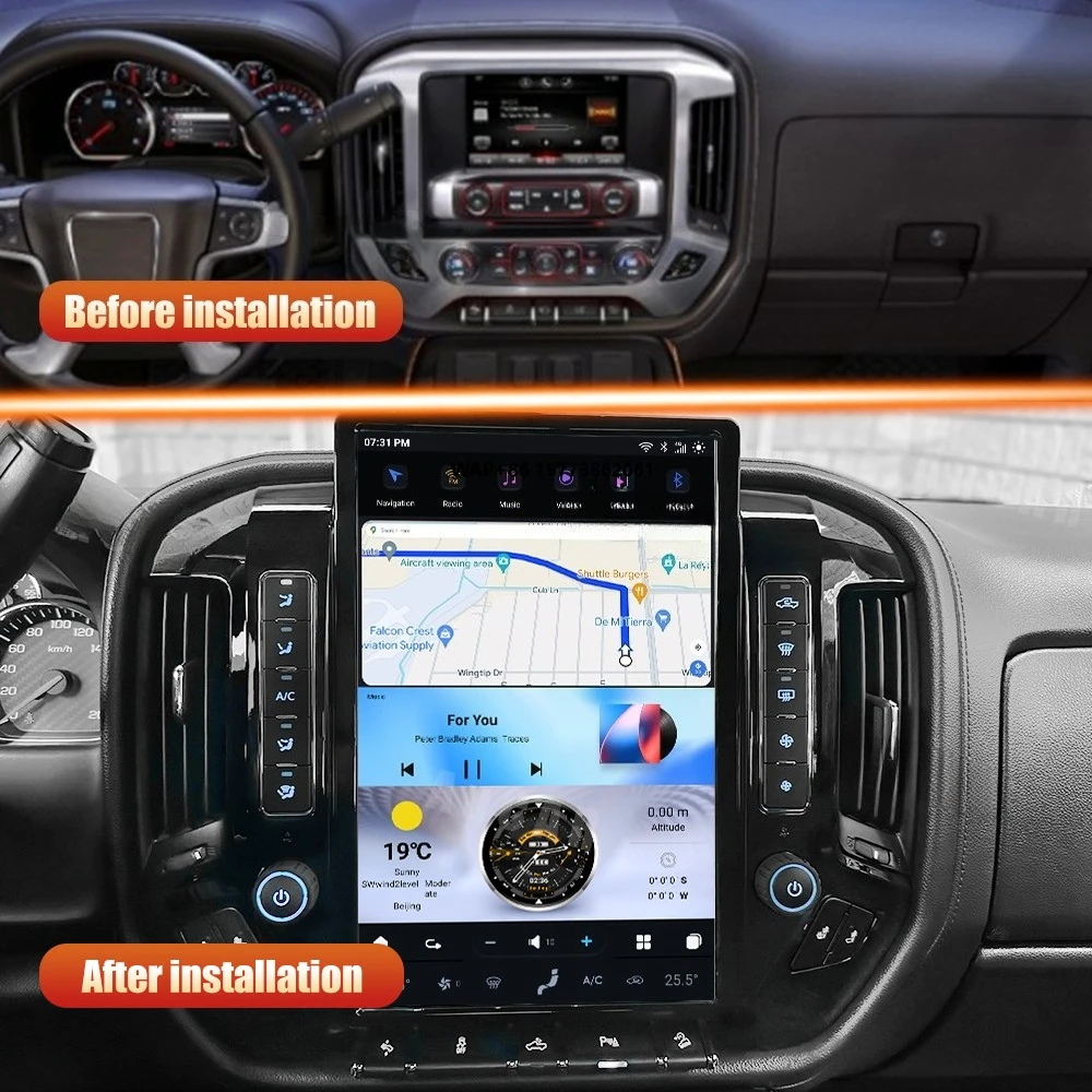 Новейшая автомобильная магнитола Android 13 с 14,5-дюймовым сенсорным экраном и Carplay для GMC SIERRA, Chevrolet Silverado 2014-2019, навигационная система
Новейшая автомобильная магнитола Android 13 с 14,5-дюймовым сенсорным экраном и Carplay для GMC SIERRA, Chevrolet Silverado 2014-2019, навигационная система