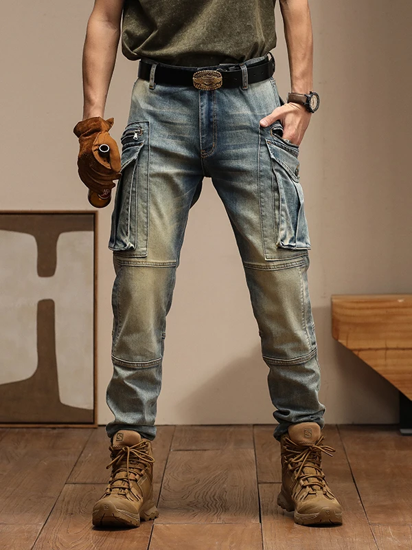 Мужские джинсы в американском ретро-стиле, повседневные, эластичные, износостойкие, приталенные, длинные брюки для работы
Мужские джинсы в американском ретро-стиле, повседневные, эластичные, износостойкие, приталенные, длинные брюки для работы