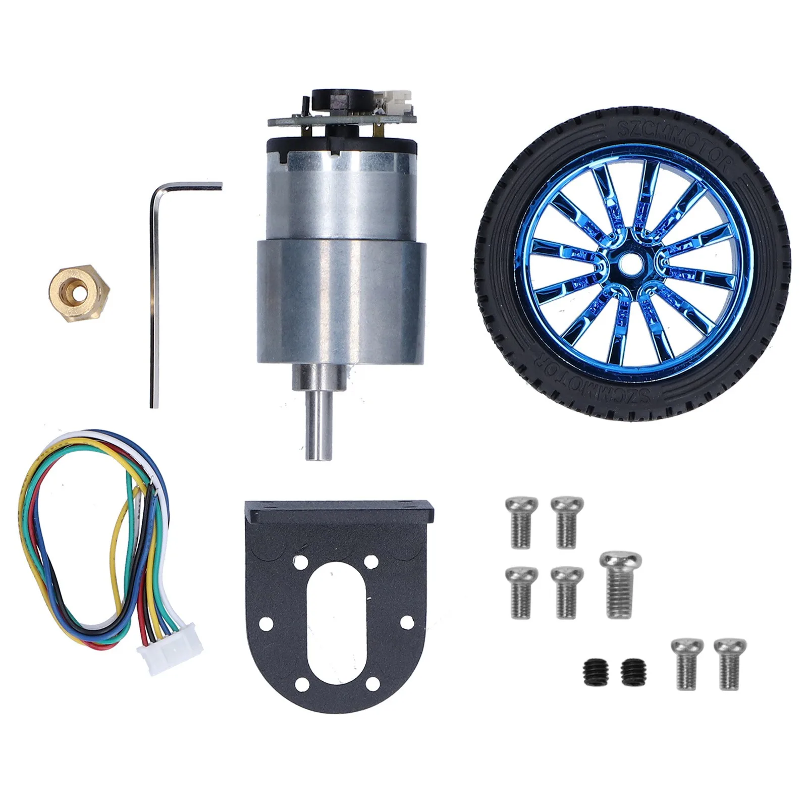 Encoder Motor Set Kit 6mm Shaft with Mounting Bracket for Smart Car Robot DIY DC6V
Encoder Motor Set Kit 6mm Shaft with Mounting Bracket for Smart Car Robot DIY DC6V