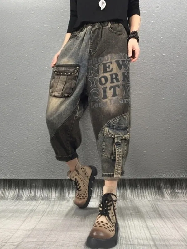 Spring 2026 New Style Casual Retro Hammered Waist Nine-Piece Denim Pants Harem Pants Elastic Waist Deep Blue High Waist Jeans
Spring 2026 New Style Casual Retro Hammered Waist Nine-Piece Denim Pants Harem Pants Elastic Waist Deep Blue High Waist Jeans