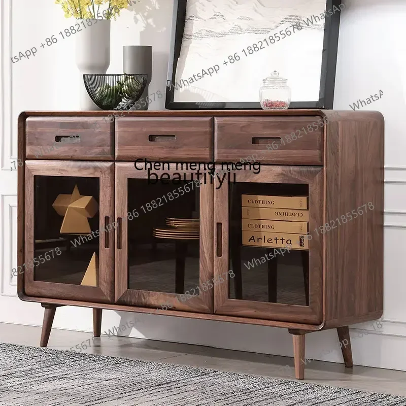 X A Black Walnut Wood Sideboard Cabinet Wine Cabinet Integrated Nordic Solid Wood Living Room Wall Dining Room Tea Cabinet Cupbo
X A Black Walnut Wood Sideboard Cabinet Wine Cabinet Integrated Nordic Solid Wood Living Room Wall Dining Room Tea Cabinet Cupbo