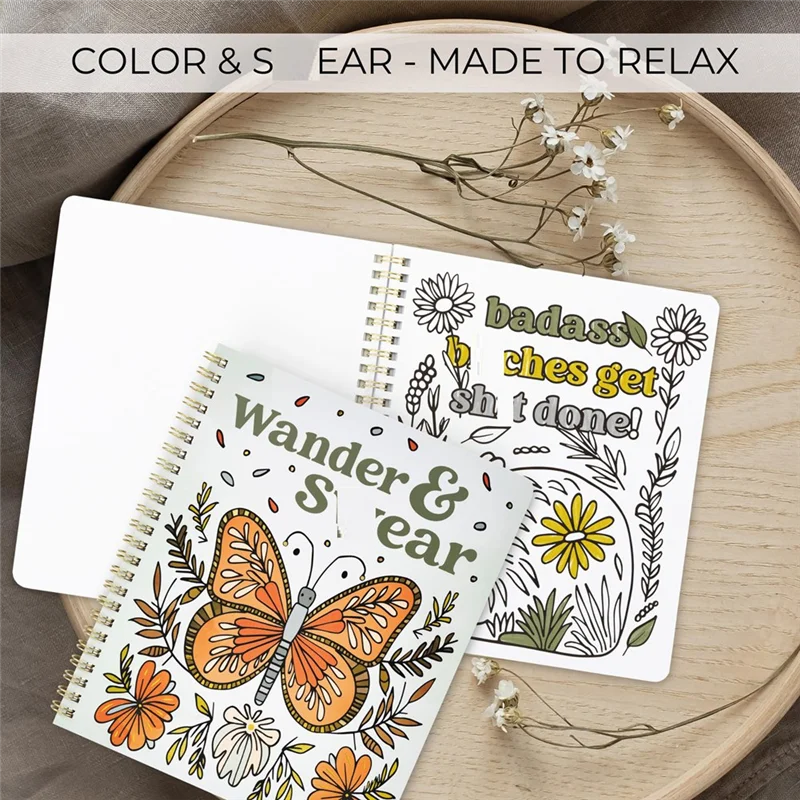 A83I-Beautiful Adult Coloring Book Set Of 2 For Relaxation - Funny Words Coloring Book With Floral Designs For Lot Of Laughs
A83I-Beautiful Adult Coloring Book Set Of 2 For Relaxation - Funny Words Coloring Book With Floral Designs For Lot Of Laughs