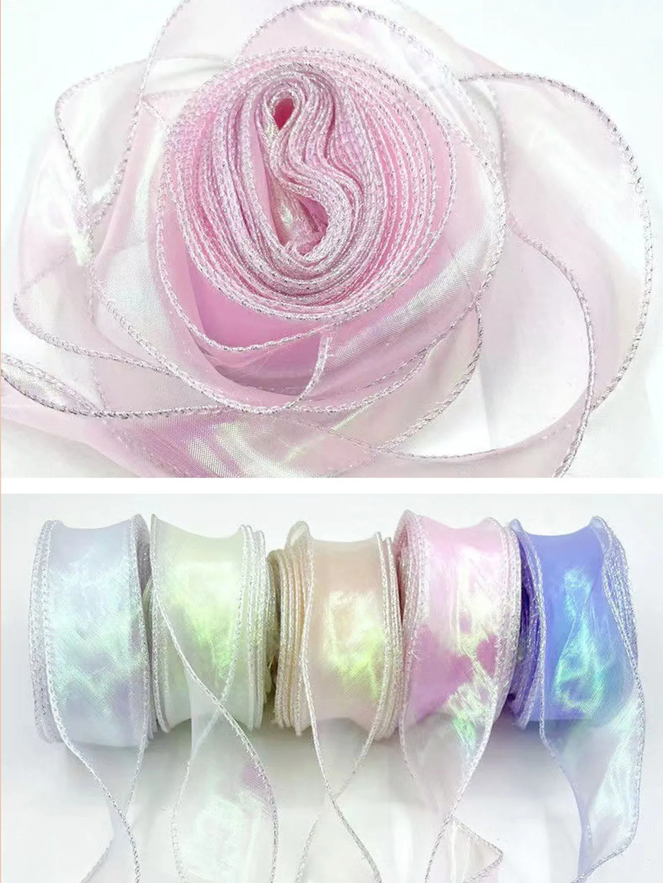 3 rolls per set of iridescent mermaid tail yarn, decorative ribbon for floral art packaging, suitable for DIY decoration.
3 rolls per set of iridescent mermaid tail yarn, decorative ribbon for floral art packaging, suitable for DIY decoration.