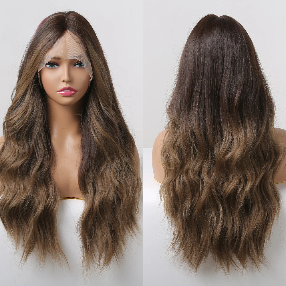Long Wavy Transparent Lace Front Synthetic Brown Golden Ombre Frontal for Black Women Cosplay Wigs
Long Wavy Transparent Lace Front Synthetic Brown Golden Ombre Frontal for Black Women Cosplay Wigs