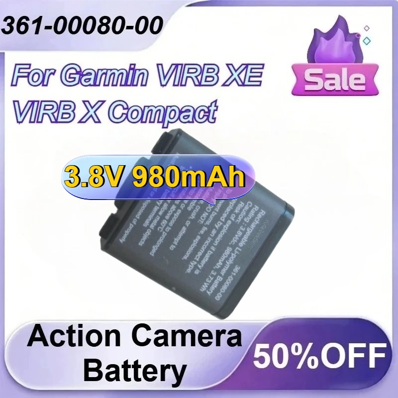 Action Camera Battery 3.8V 980mAh 361-00080-00 for Garmin VIRB XE VIRB X Compact Digital Batteriy
Action Camera Battery 3.8V 980mAh 361-00080-00 for Garmin VIRB XE VIRB X Compact Digital Batteriy