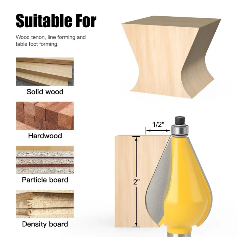 For Woodworking Tools 1PC 1/2" Shank 12mm Shank Large Furniture Foot Mold Router Bit Line Knife Woodworking Cutter Cutter
For Woodworking Tools 1PC 1/2" Shank 12mm Shank Large Furniture Foot Mold Router Bit Line Knife Woodworking Cutter Cutter