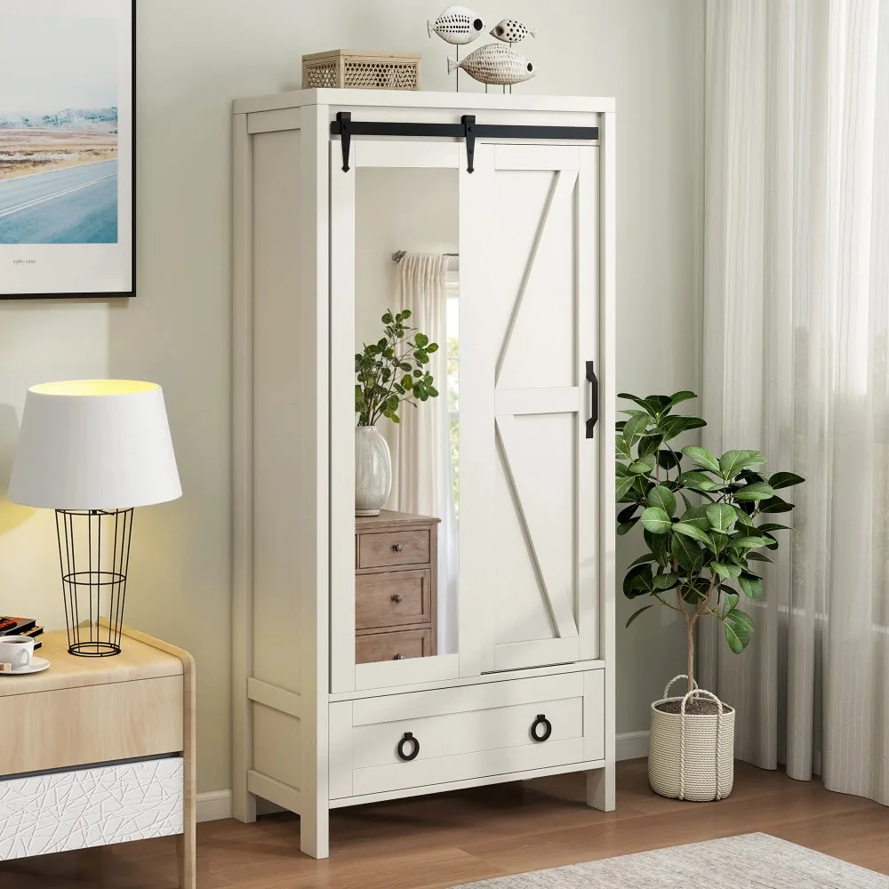 Storage Cabinet with Doors and Adjustable Shelves for Bedroom, Living Room Large Storage Cabinet with Mirror and Drawers, White
Storage Cabinet with Doors and Adjustable Shelves for Bedroom, Living Room Large Storage Cabinet with Mirror and Drawers, White
