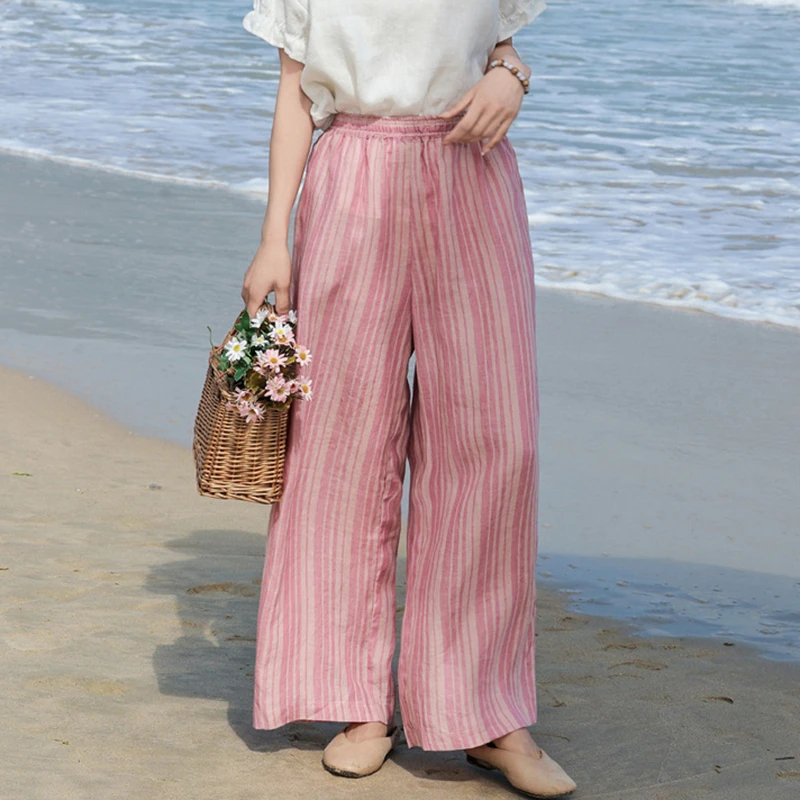 100% Linen Women Casual Trousers New Arrival 2026 Spring Vintage Striped Loose Comofrtable Female Wide Leg Pants M2332
100% Linen Women Casual Trousers New Arrival 2026 Spring Vintage Striped Loose Comofrtable Female Wide Leg Pants M2332